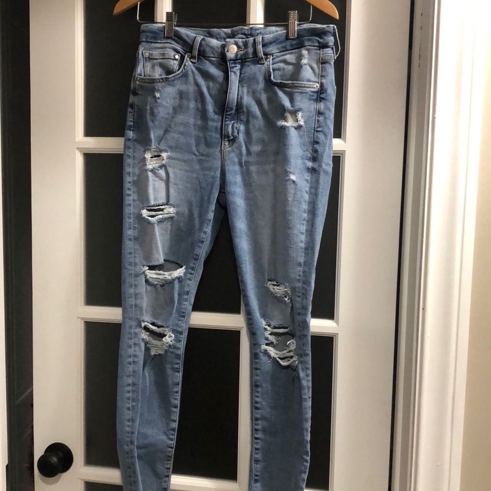 High waisted super skinny jeans